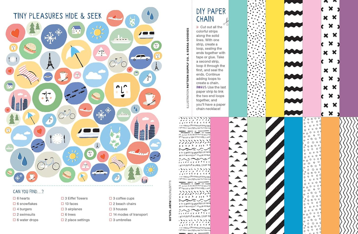 A surprise on every page!
Brimming from cover to cover with projects and other paper surprises, The Kids’ Book of Paper Love, from the bestselling editors of Flow magazine and books, is a bounty of a book that begs to be folded, cut up, collaged, doodled on, and shared. Loop paper strips into a paper chain. Snip out bookmarks. Fold a paper house. Make photo booth props—a silly mustache, a crown—to pose with friends. Bind up a DIY storybook and use it to sketch out adventures and dreams. Construct a paper f