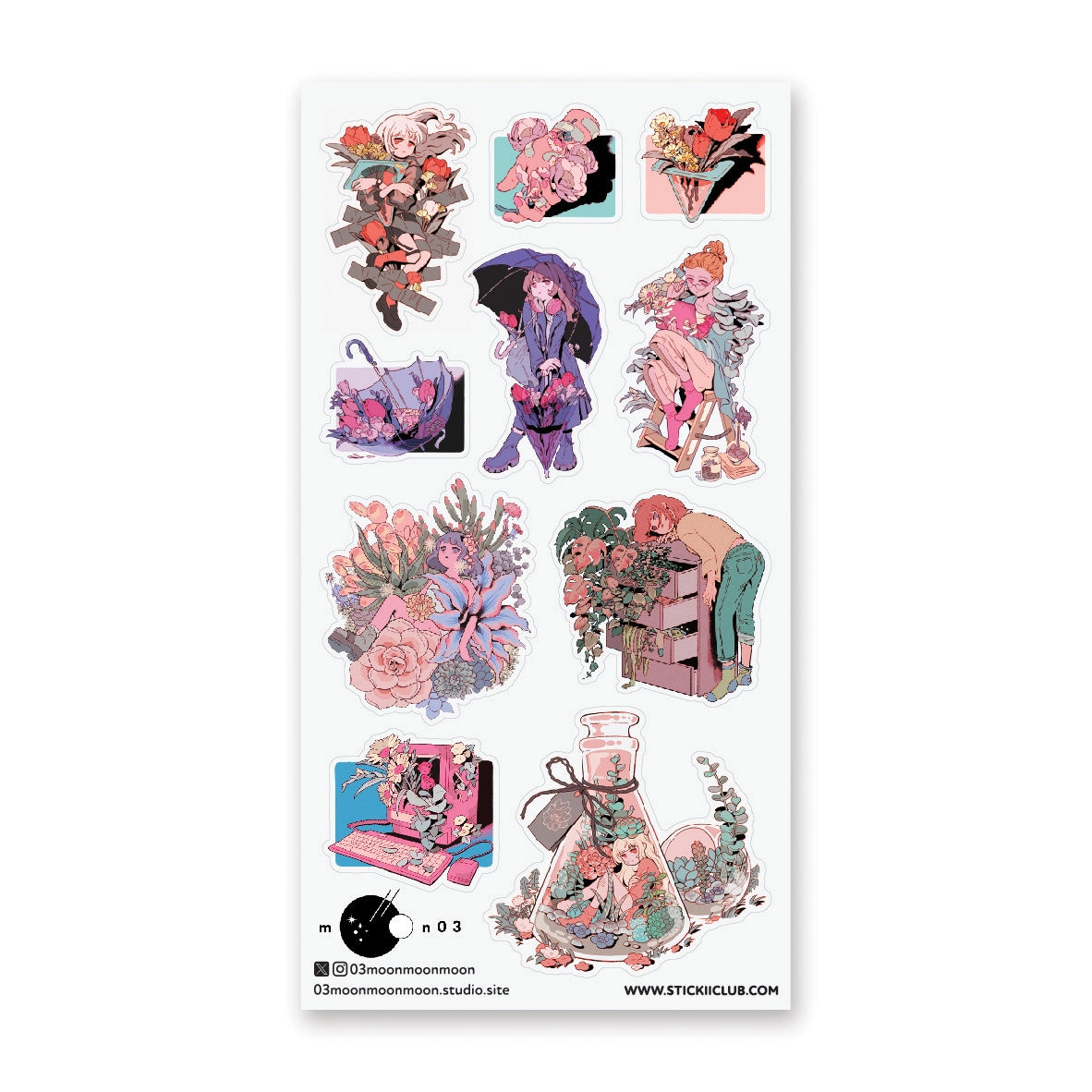 🌷🪴Spring is in the air, sprinkling its magic everywhere! Just look at how @03moonmoonmoon’s floral girls are (literally) living their best plant life, surrounded (literally) by all these amazing greens. We’d totally love to hang out in this flower-filled paradise!
Art by: @03moonmoonmoon
Top Coating: None
Adhesive Layer: Paper
Backing Layer: Paper
6.69" x 3.54". Weight - 0.03lbs.
1 sheet included