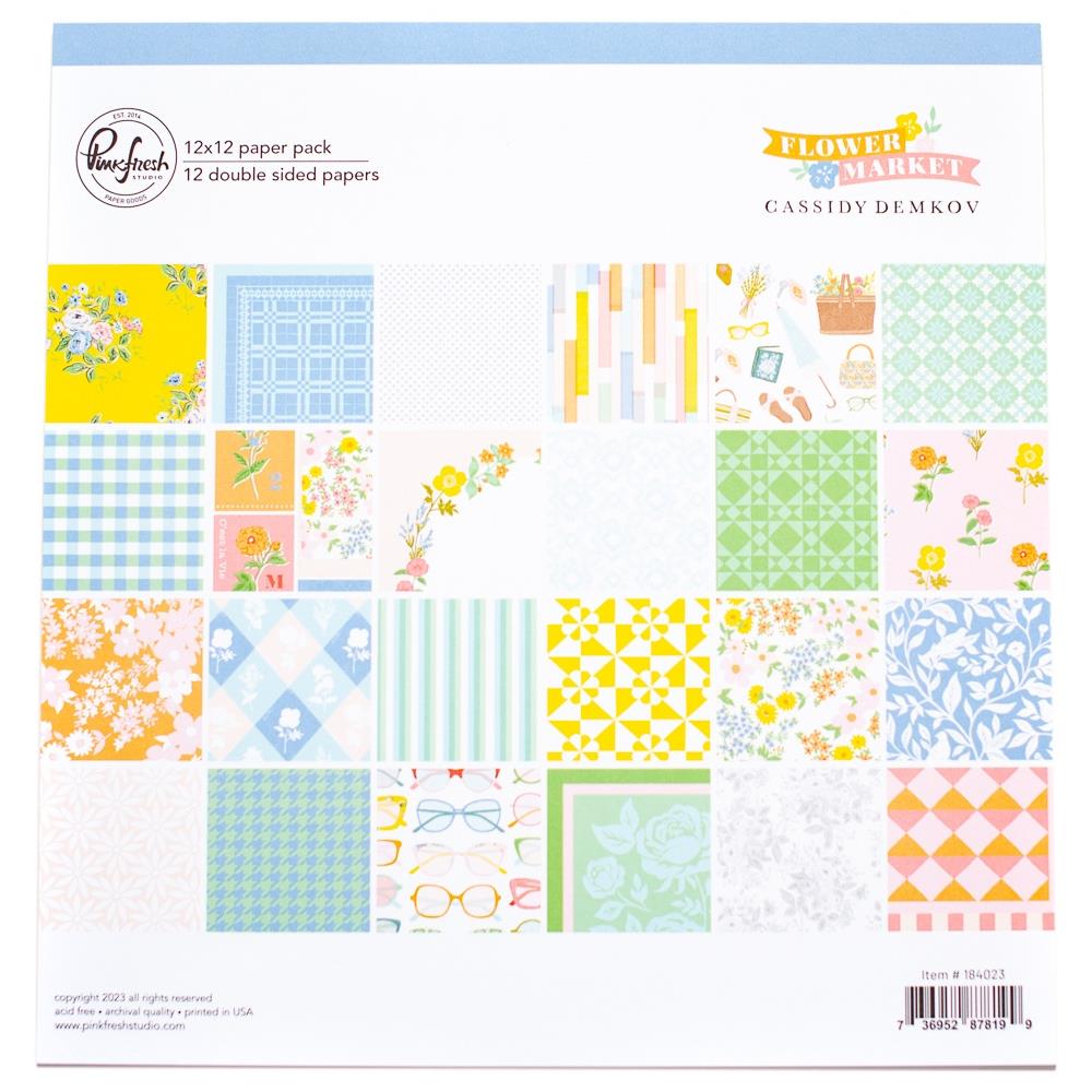 Flower Market Paper Pack 12"X12" 12/Pkg