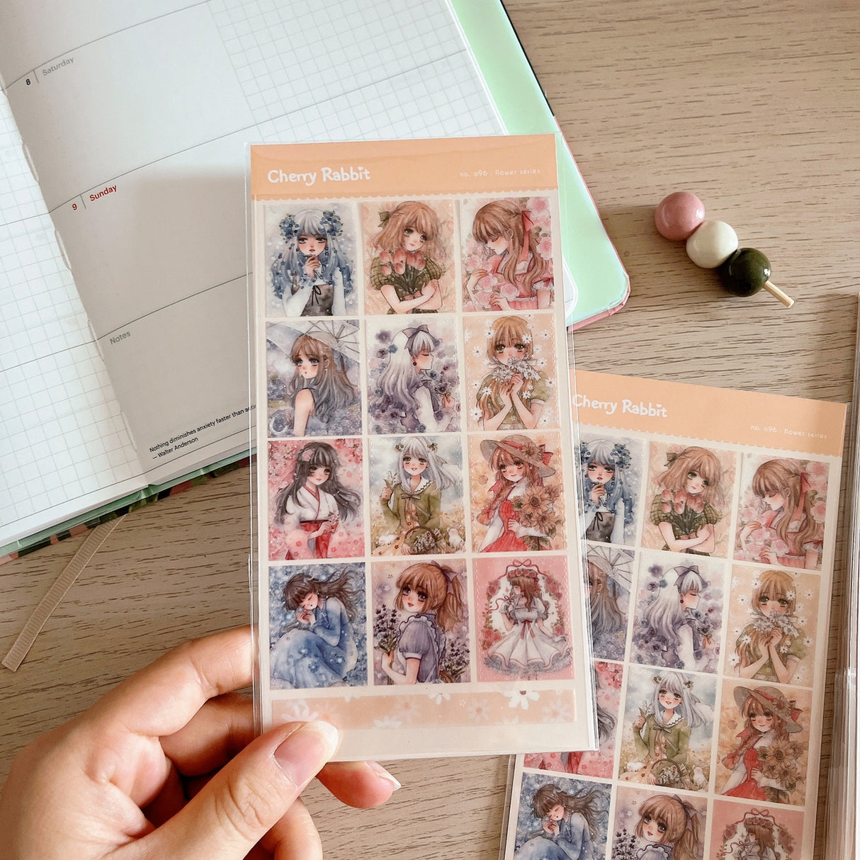 Cherry Rabbit Flower Series Sticker Sheet