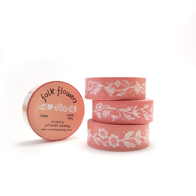 Cinta washi con flores populares