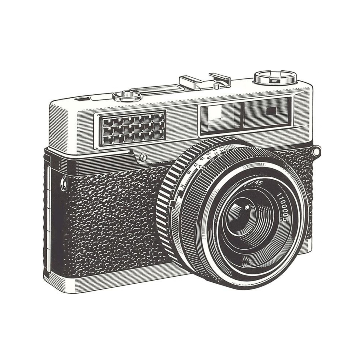 Elevate your inventory with this classic 3.5" x 5.5" postcard featuring an image from our Photography & Film Related collection titled Camera with Built-in Flash.