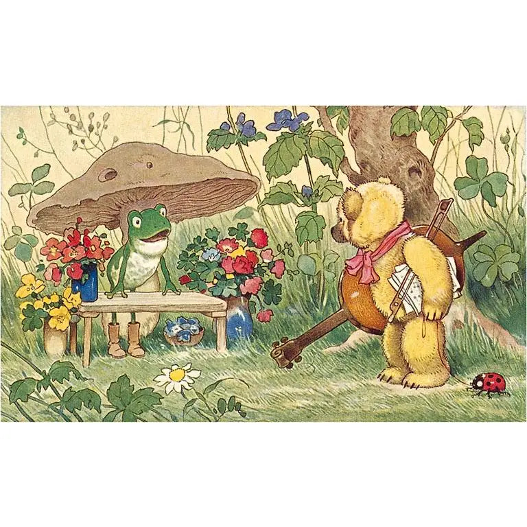Elevate your inventory with this classic 3.5" x 5.5" postcard featuring an image from our Music & Opera collection titled Frog Flower Seller and Bear Cellist.
It captures a nostalgic, vintage-inspired aesthetic that customers love. Perfect for adding a charming, retro flair to your repertoire.
• Size: 3.5" × 5.5"
• Made in USA using biodegradable, recycled, and recyclable materials