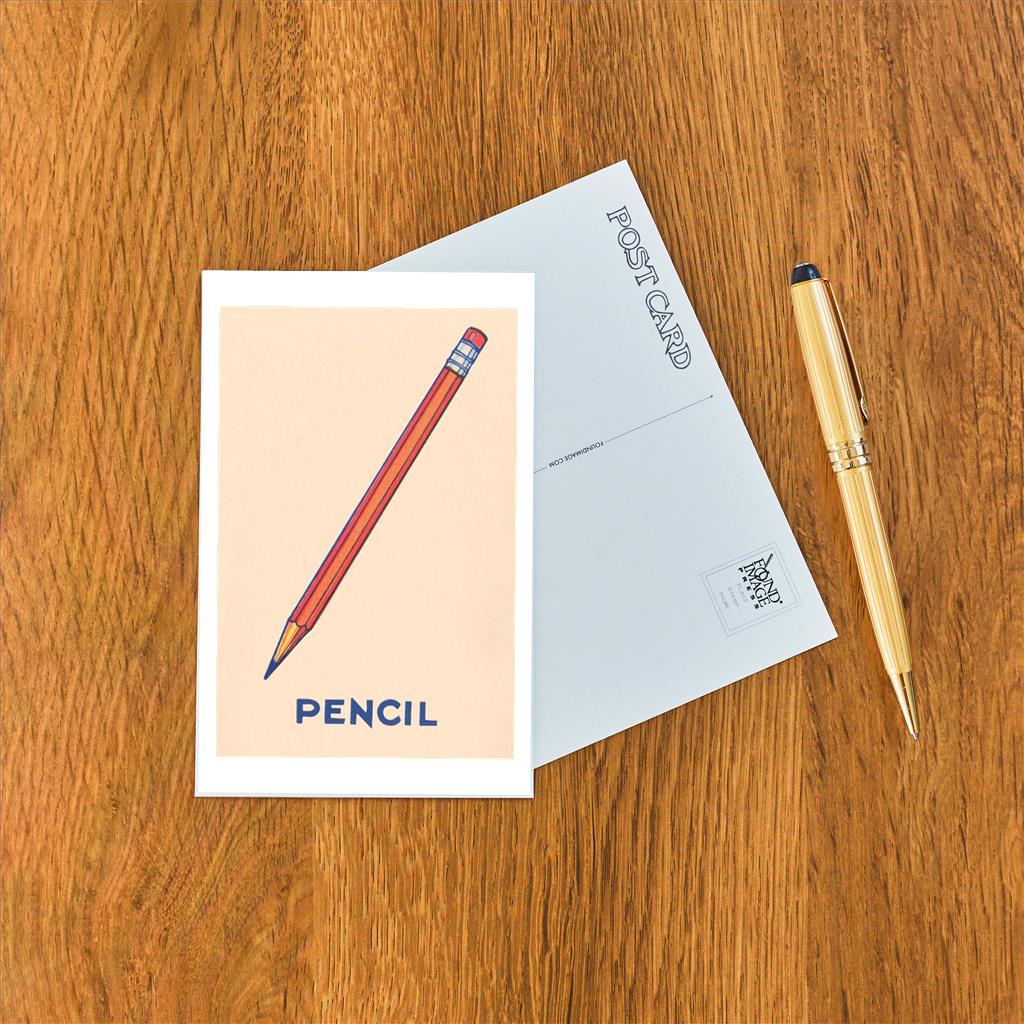 Found Image Press - Pencil Postcard
Elevate your inventory with this classic 3.5" x 5.5" postcard featuring an image from our Kid Stuff collection titled Pencil.
It captures a nostalgic, vintage-inspired aesthetic that customers love. Perfect for adding a charming, retro flair to your repertoire.
• Size: 3.5" × 5.5"
• Made in USA using biodegradable, recycled, and recyclable materials