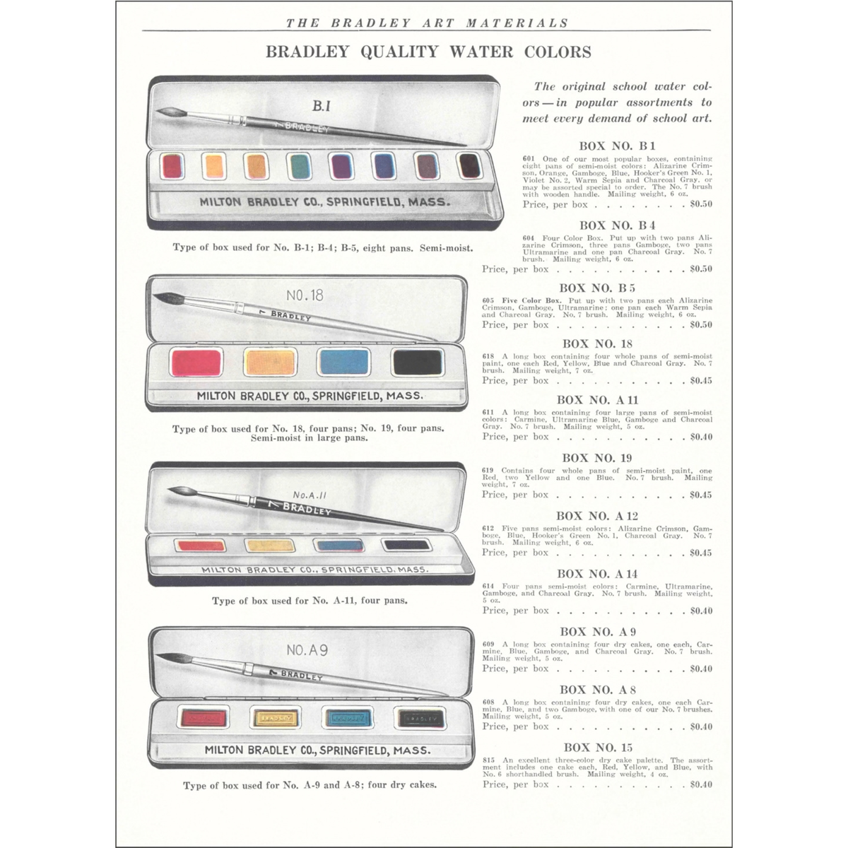 Elevate your inventory with this classic 3.5" x 5.5" postcard featuring an image from our Art Misc. collection titled Watercolor Sets.