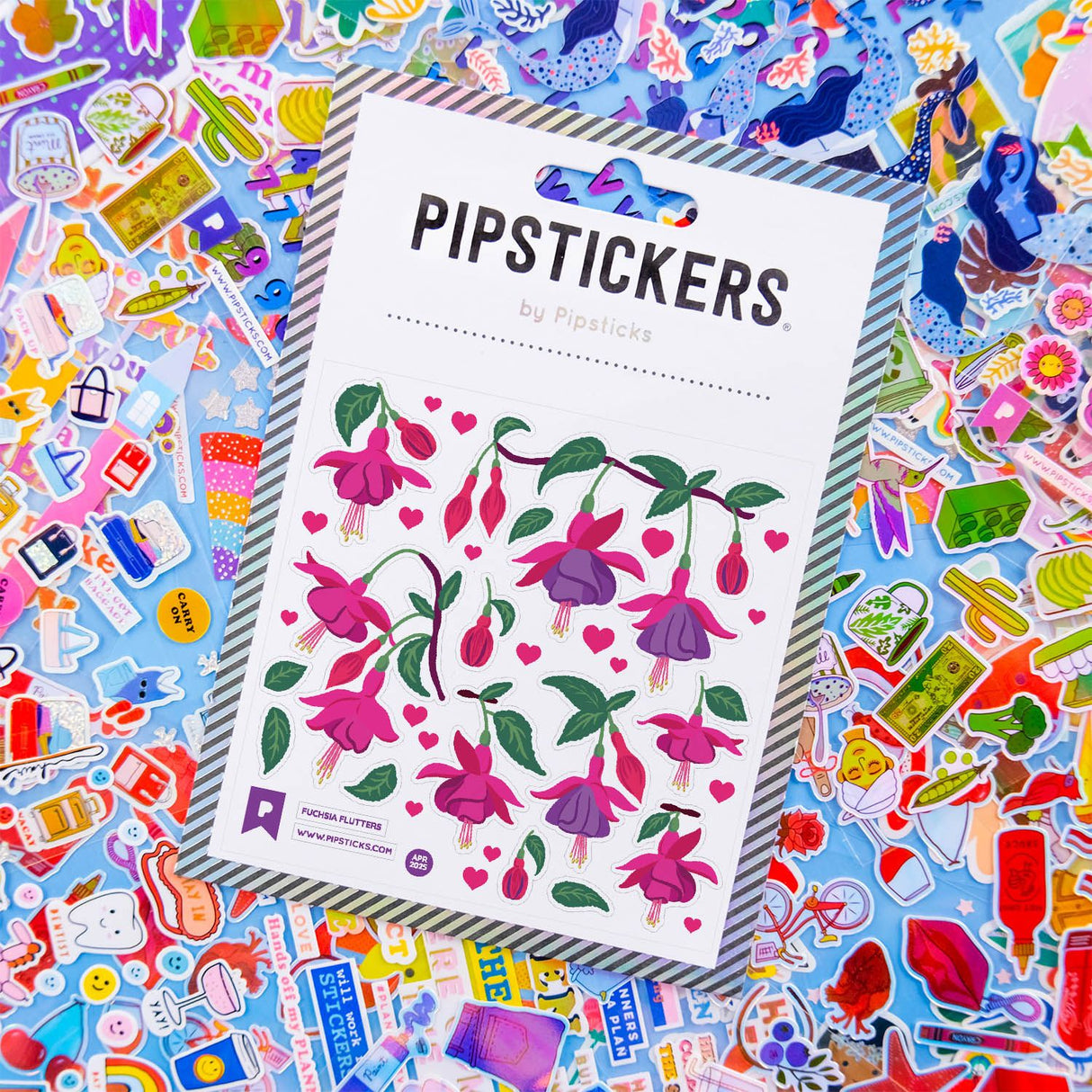 Pipsticks - Fuchsia Flutters Sticker Sheet
PipStickers are the PERFECT gift for the sticker lover in your life - even if it's you! These unique PVC designs with holograghic gold foil accents come on a clear backing and cannot be found anywhere else.
Includes one 4'' x 4'' sheet of Fuchsia Flutters PipStickers and includes the Pipsticks manifesto.