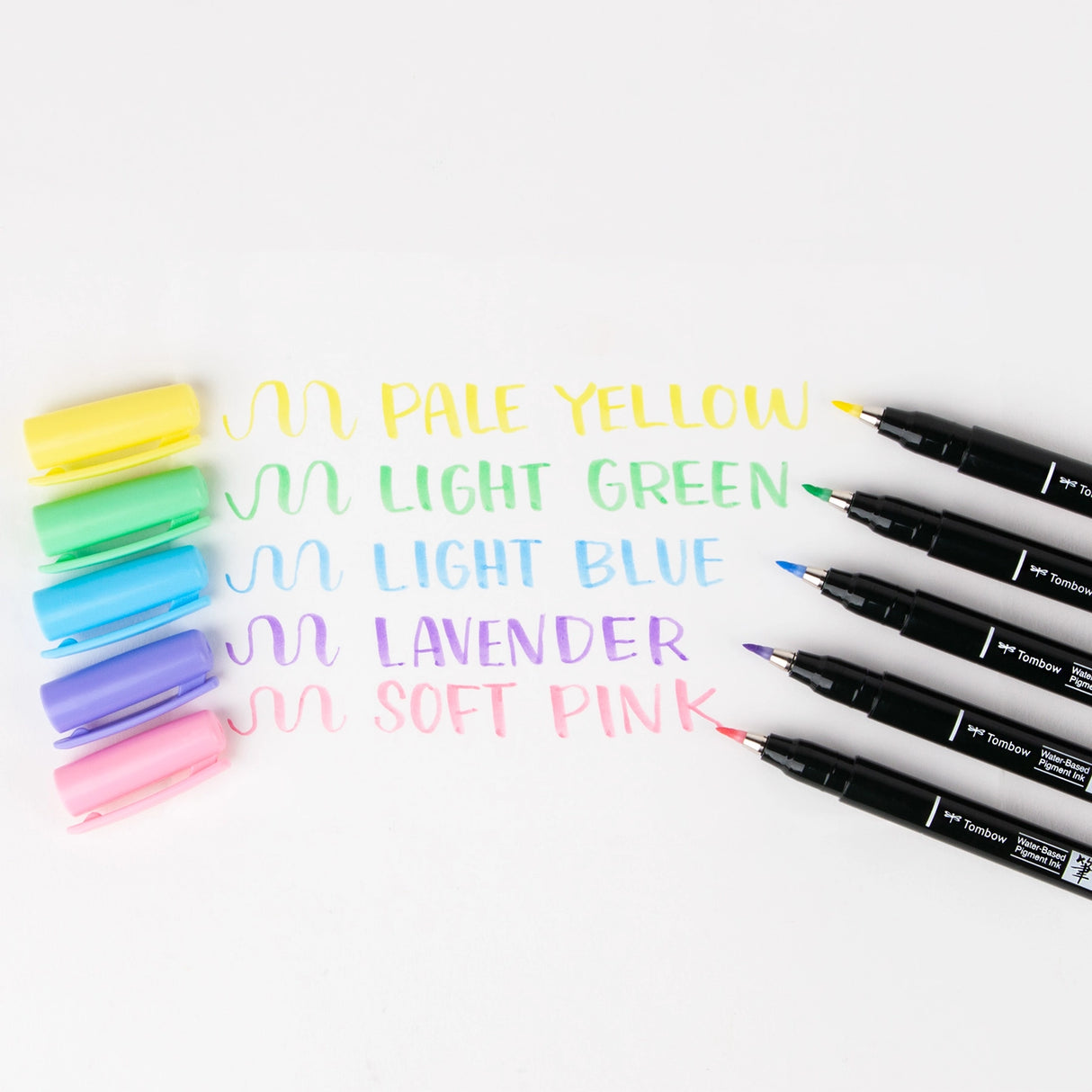 The first Fudenosuke Brush Pen that writes on dark paper!
Soft, flexible brush tip creates thick and thin lines by changing pen pressure. Water-based pigment ink appears as brilliant pastel colors on white paper and chalky pastels on dark paper. When using on dark paper, ink initially appears transparent and color intensifies as it dries.
For optimal opacity on dark paper, apply 2-3 layers to intensify saturation. The water-resistant ink won’t bleed through most papers.
Great for beginner brush calligrap