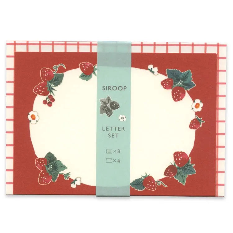 Fujinami Quail - Strawberry Letter Set
Artist 'Fujinami Quail' introduces a new strawberry series in a small, easy-to-use letter set!
Perfect for summer letters or for the strawberry lover in your life!
8 letterheads - 148×105mm
4 envelopes 162×114mm
Material: Paper