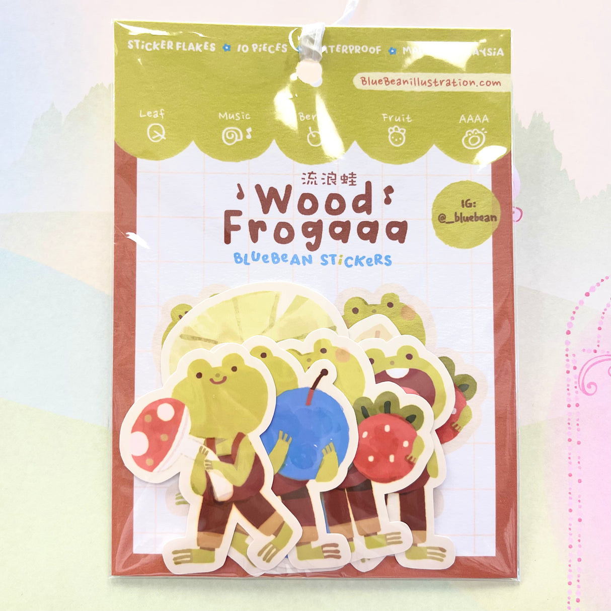 BlueBean Wood Frogaaa Sticker Pack