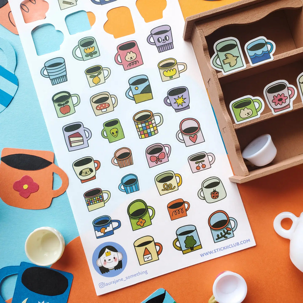 Art by: @laurajane_something
One sticker sheet is included.
Top Coating: None
Adhesive Layer: Paper
Backing Layer: Paper
Size: 6.69"x3.54"
Weight-0.03oz
1 Sheet Included