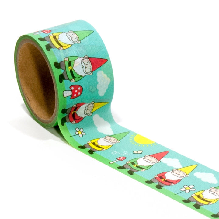 Extra wide garden gnome washi tape.
- Each roll is 30mm X 5m
- Acid-free
- Original Smarty Pants design
- Individually shrink wrapped
- Kraft label on top displays pattern of tape
- White label on bottom with product information