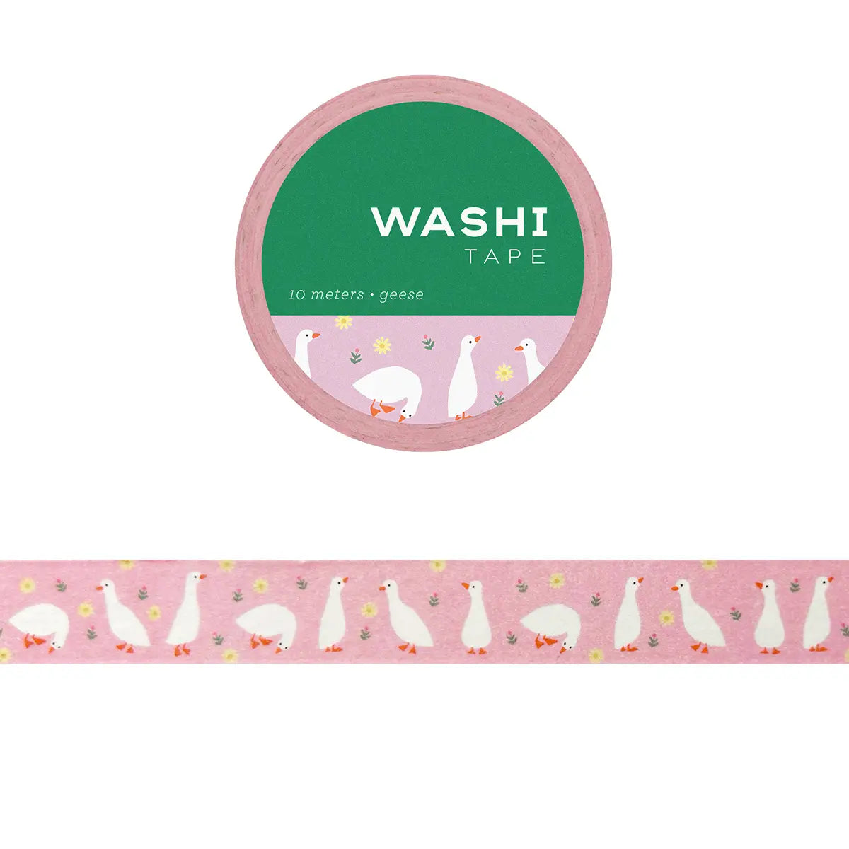 Girl of All Work Geese Washi Tape
These 15 mm wide rolls pack a punch with their striking designs and color, not to mention their eye-catching packaging makes them the perfect gift for all crafters and DIYers.
10 meters/ 15 mm per roll.