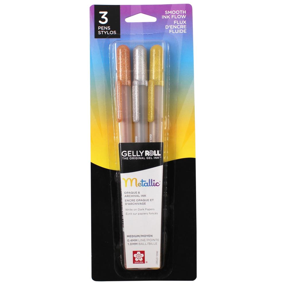 Sakura Gelly Roll Metallic Medium Point Pens 3/Pkg