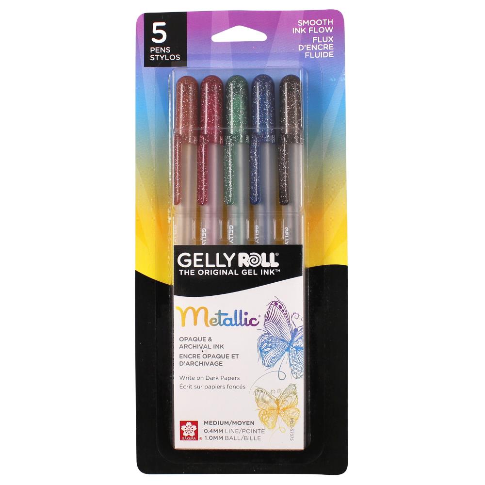 Sakura Gelly Roll Metallic Medium Point Pens 5/Pkg