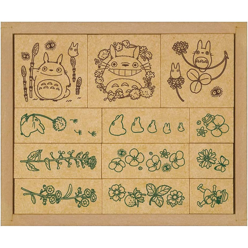 Juego de sellos con flores de Mi vecino Totoro
