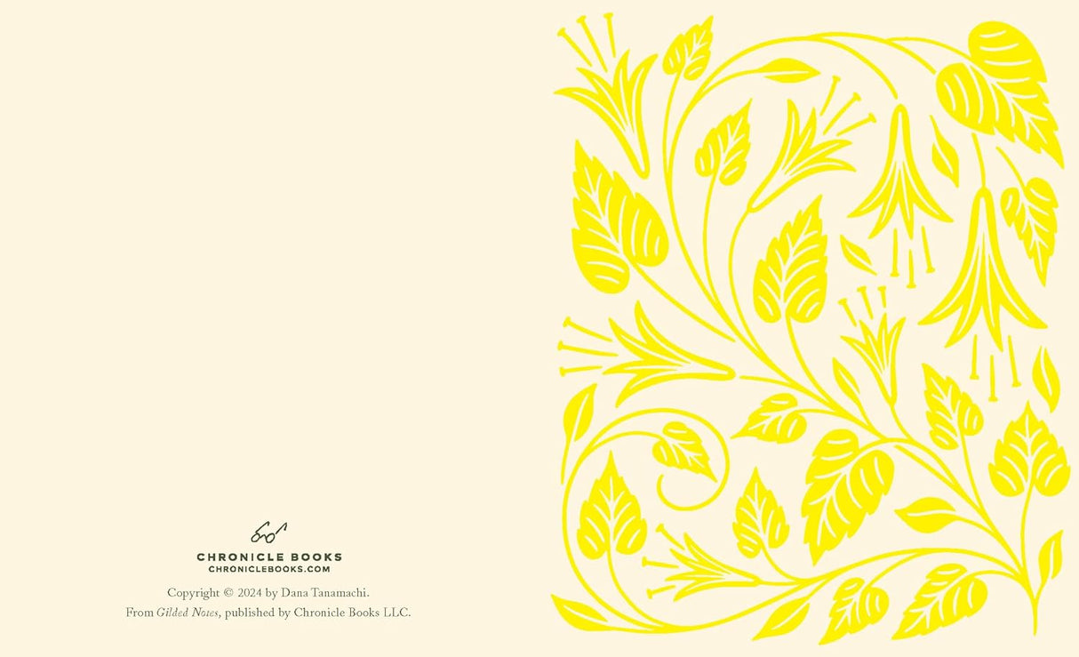 Level up your stationery game with these foil-embellished notecards. Their timeless aesthetic makes them the perfect go-to notecards for any snail-mail occasion, but their ornamental and shiny foil effects make them an outstanding choice for holiday stationery as well. Blank inside and ready for your customization, Gilded Notes—illustrated by Dana Tanamachi, the artist behind the bestselling Nouveau One Line a Day and Gilded One Line a Day memory books—are sure to wow your pen pals and remain a keepsake