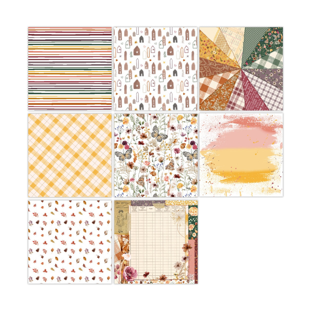 Ginger Snap 8x8 Single Sided Paper Pack - 16 Sheets