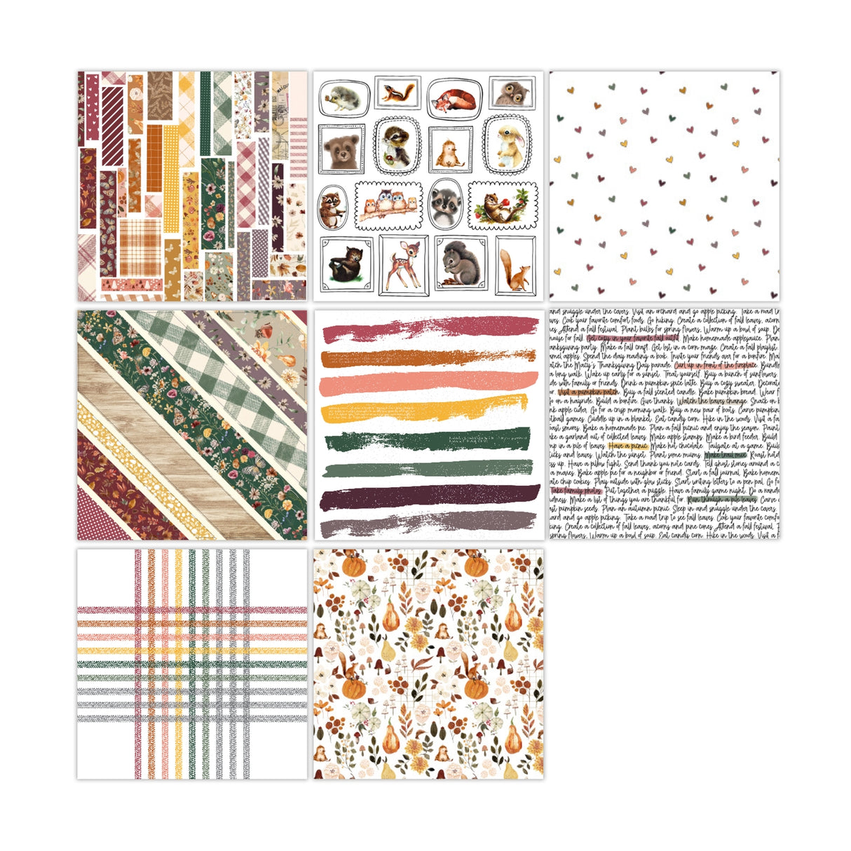 Pretty Little Studio Ginger Snap 8x8 Single Sided Paper Pack - 16 Sheets