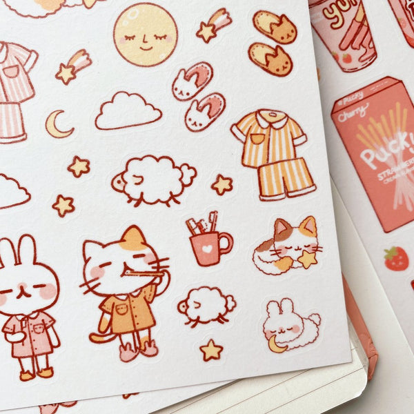 Cute Home Deco Stickers / Diary Journal Doodle Sticker Sheet