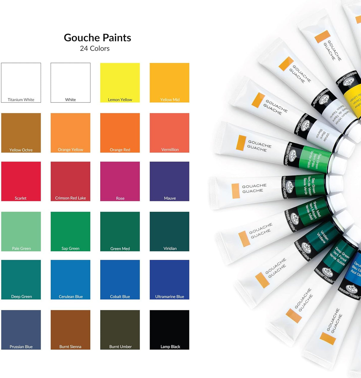 Gouache Acrylic Paints 12ml 24/Pkg