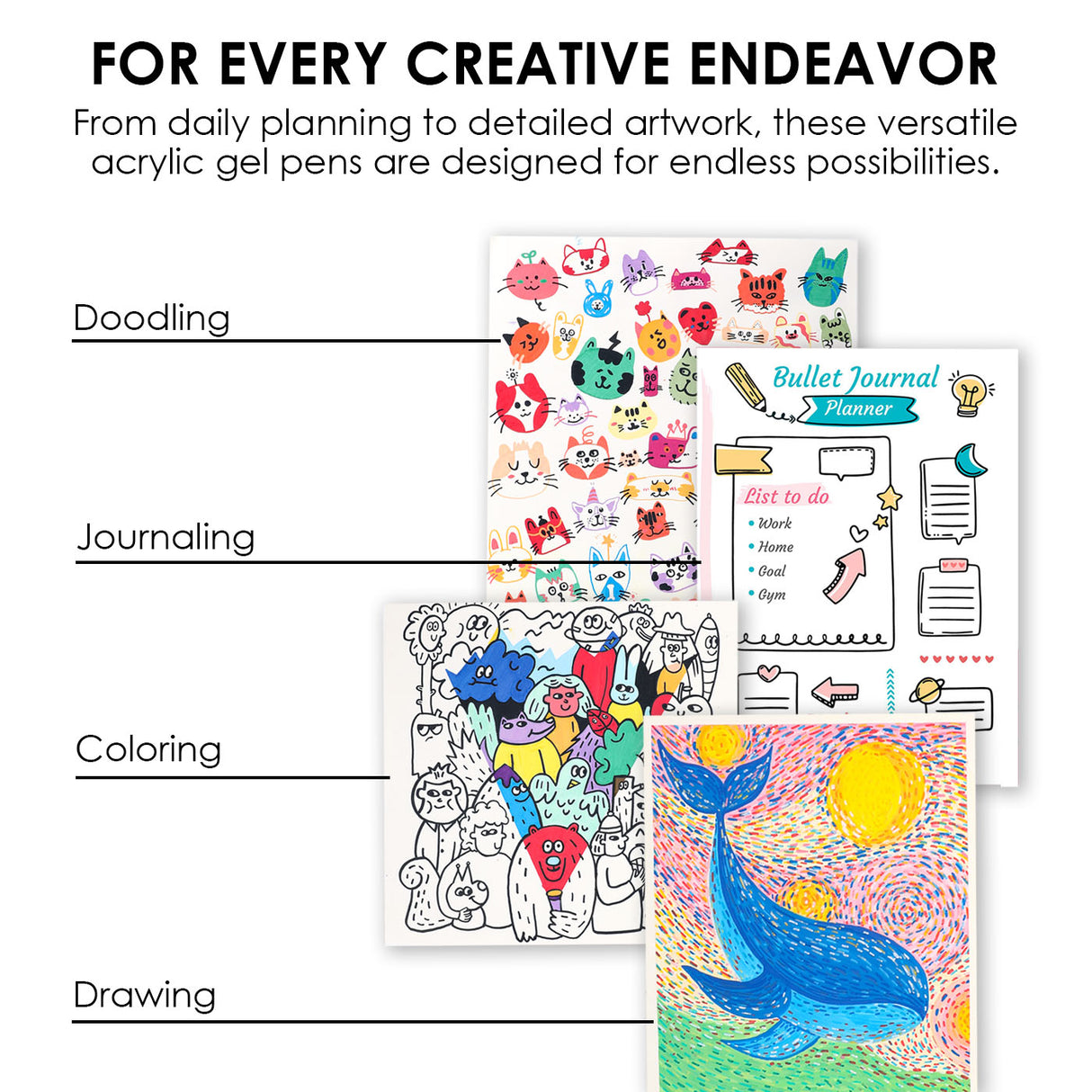 Unleash your creativity with the Grable Bold & Bright Coloring Kit! This collection is your all-in-one artistic adventure, combining smooth, vibrant acrylic gel pens with high-quality themed coloring books. Whether you are an experienced colorist or just starting out, this kit provides everything you need to transform your drawings, journals, and crafts into dazzling, colorful masterpieces. Get ready to experience true color with unmatched performance.