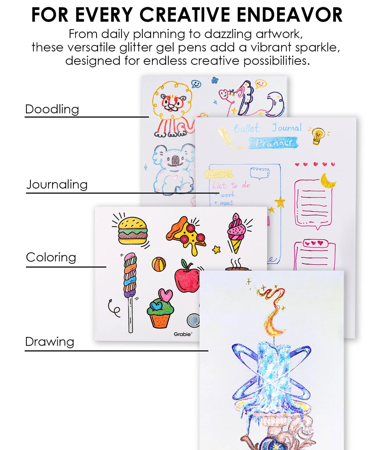 Get ready to elevate your artwork with the Retractable Glitter Gel Ink Pen Set of 18. This collection delivers a dazzling spectrum of vibrant color and captivating sparkle, perfect for everything from adult coloring and journaling to intricate craft projects. Designed for immediate inspiration, these pens feature a seamless push-button design and a precision 1.0mm tip for smooth, skip-free glitter lines every time.