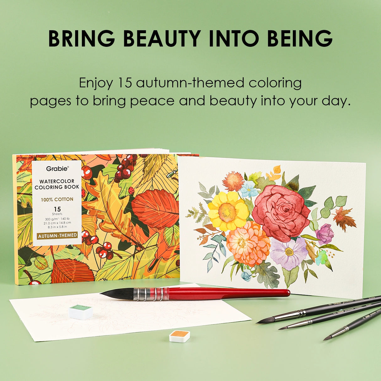 Introducing the "Autumn-Themed Watercolor Coloring Club Box," a charming set for all ages. It includes a 12-color watercolor pocket set inspired by fall and a 15-sheet coloring pad—perfect for capturing the season’s warmth.
Capture Autumn's Beauty - Celebrate autumn with 12 carefully selected shades inspired by the season. The included 15-sheet coloring pad gives you the ideal surface to explore rich tones and seasonal charm in every brushstroke.
Premium Paper & Coloring Guide - Scan the QR code for a fre