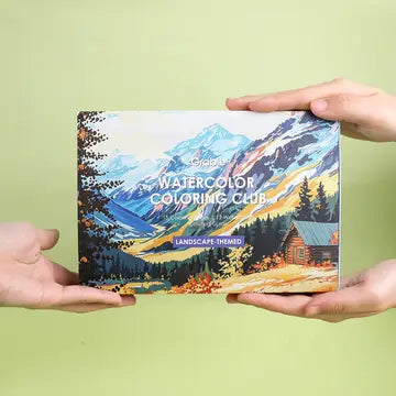 Grabie Watercolor Coloring Club Box - Landscape
A Landscape Coloring Journey – Perfect for nature lovers! This bundle includes a portable watercolor set and a beautifully illustrated coloring book, ideal for all skill levels. Enjoy a relaxing coloring experience.
Perfect Pairing for Nature Lovers – Thoughtfully designed, this set features a 12-color watercolor pocket set, curated with shades that capture the essence of nature, and a 15-sheet, 140LB landscape-themed watercolor coloring book.