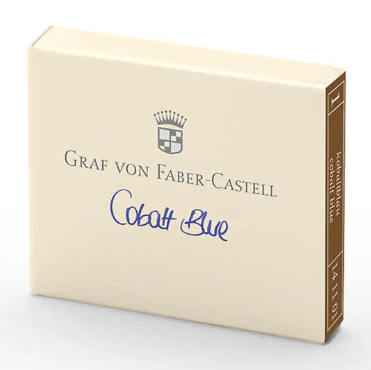 Each pack of Graf Von Faber-Castell cartridges come with 6 ink cartridges. These inks are document proofed: smudge-resistant, reproducible, light-fast and waterproof, cannot be erased and is resistant to many chemicals and solvents. Highest-quality ingredients.
Each cartridge is 0.86 ml.
6 ink cartridges