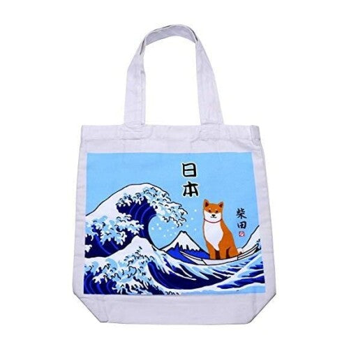 Great Wave Shiba Tote Bag