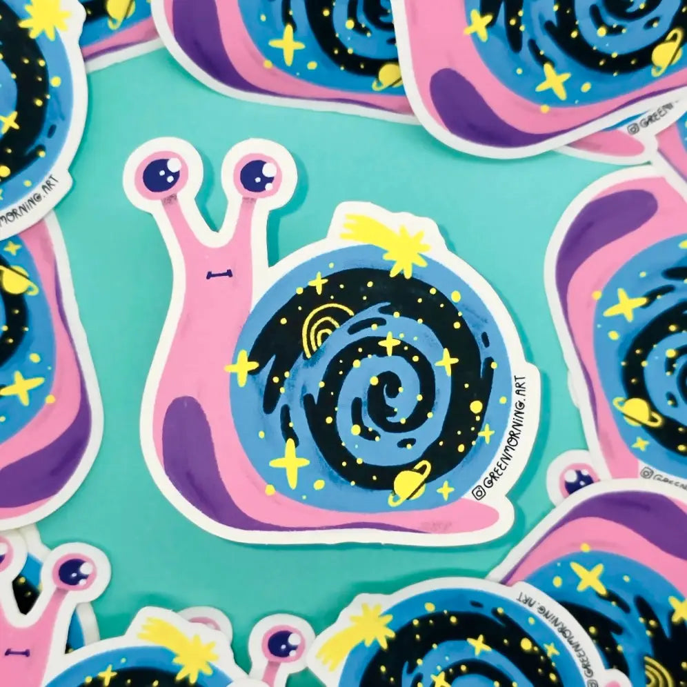 Green Morning - Cosmic Snail Sticker