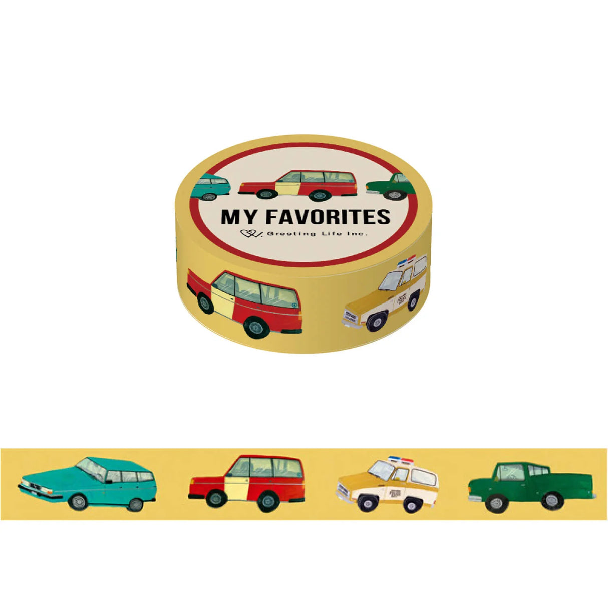 Greeting Life Washi Tape - My Favorites
Decorate your pages with this washi tape pattern that incorporates Sodeyama Kahoko’s unique art style! Great for decorating gift wrap, tags or any of your cardmaking, altered art, journaling and scrapbooking projects.
15mm wide x 7m long.