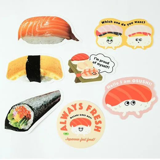 Gretting Life OSUSHI Sushi Sticker Pack Vinyl Sticker Pack - 7 per pack