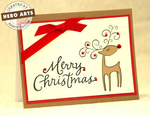 Sello de reno guiñando un ojo