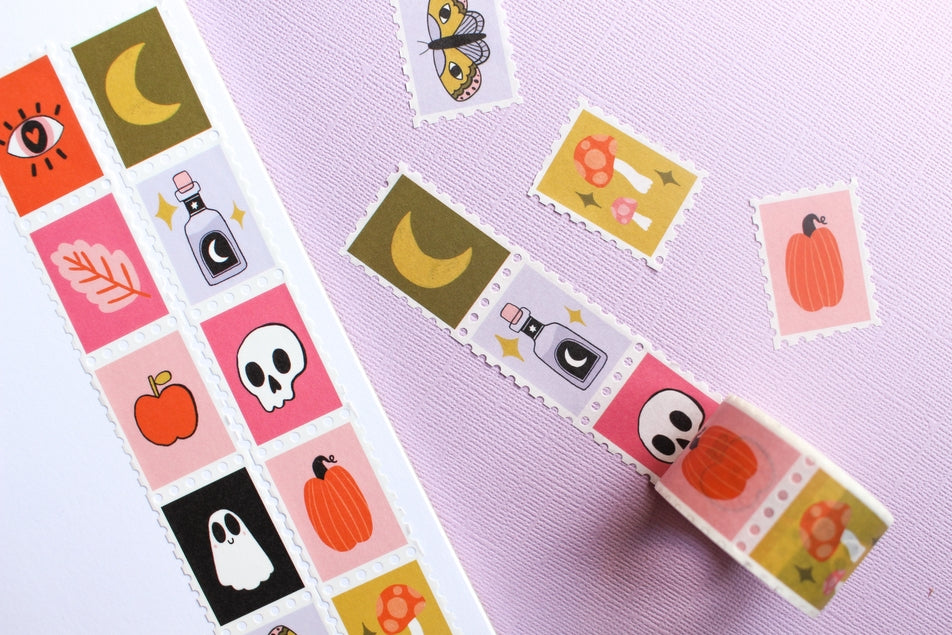 Versión 2 de la cinta washi con sellos de Halloween