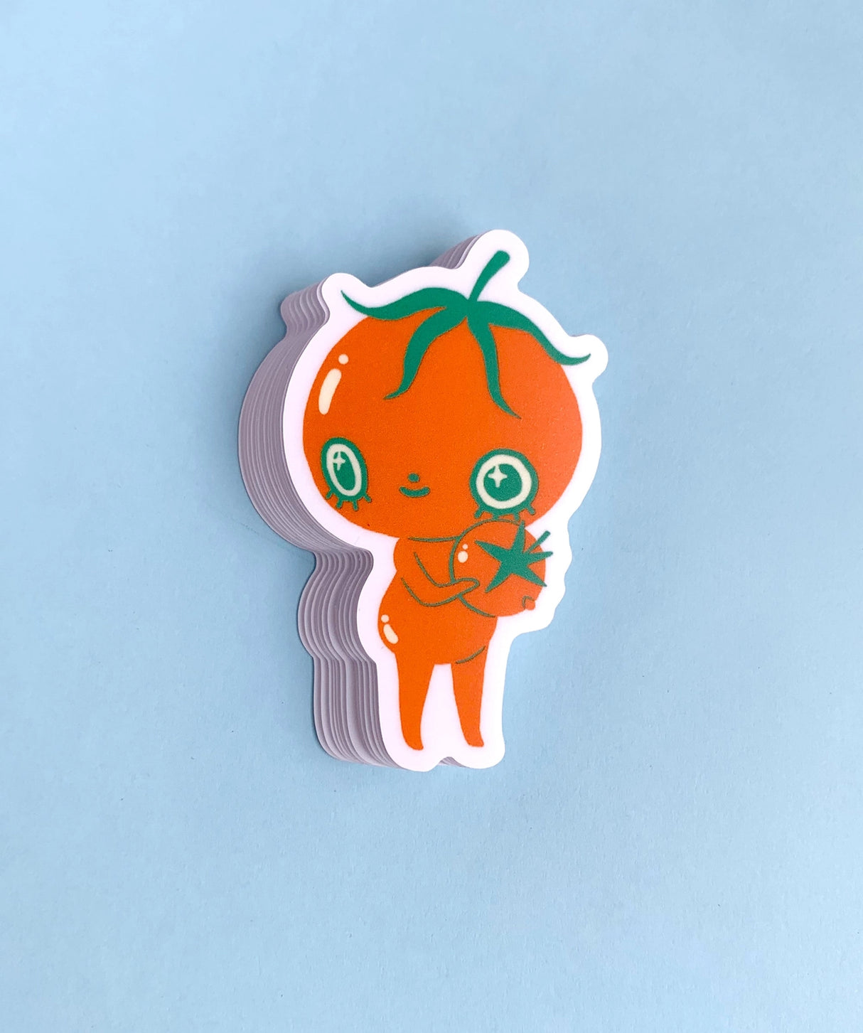 "Baby Tomato" Vinyl Sticker made from Hannakin illustration.
Made from a durable waterproof vinyl with a matte laminate that protects it from scratching, rain and sunlight.
Sticker measures 40mm x 60mm