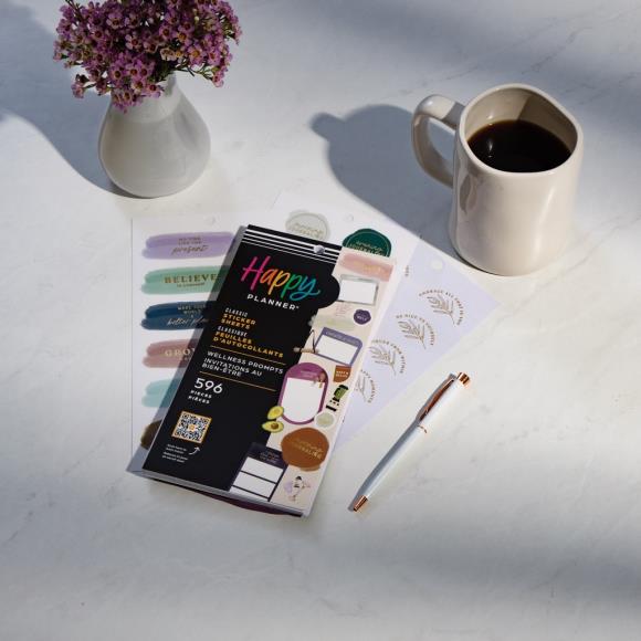 Happy Planner Classic Sticker Value Pack - Wellness Prompt