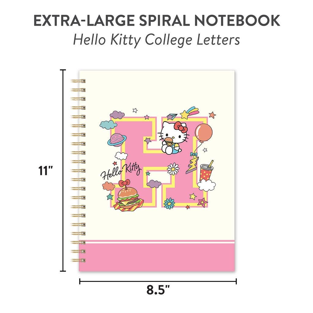 Hello Kitty College Letters Extra Large Spiral Notebook