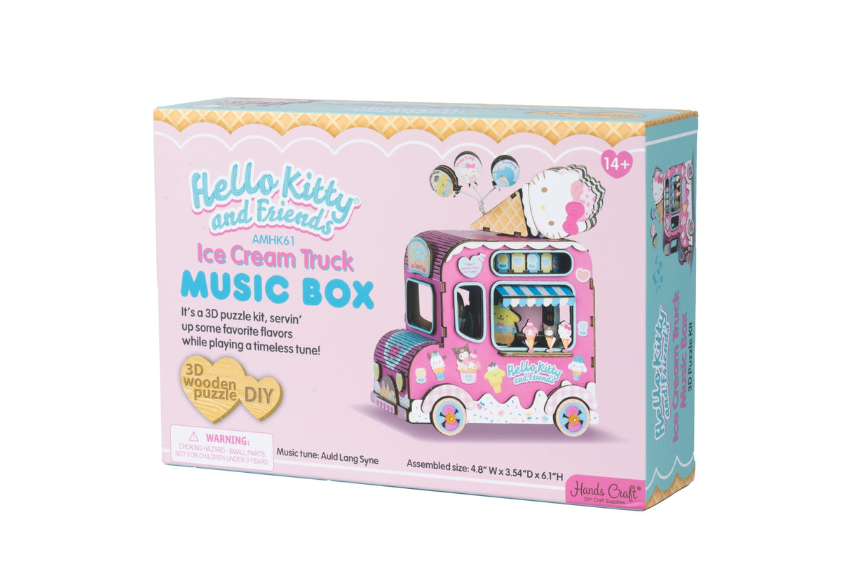 Camión de helados de Hello Kitty® y sus amigos | Rompecabezas de caja de música de madera en 3D