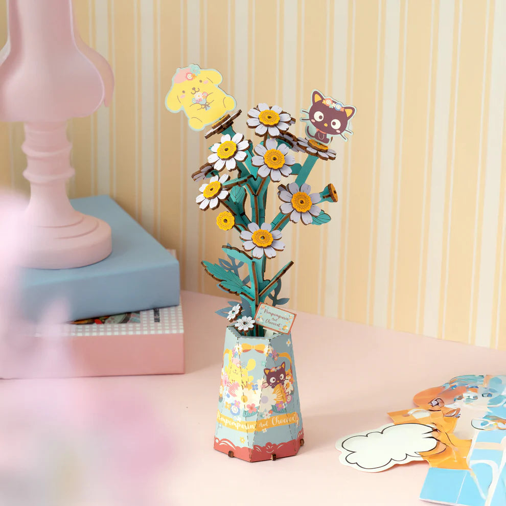 Craft some Sanrio charm with this DIY wooden puzzle kit featuring Pompompurin and Chococat! Made from precision-cut natural wood, each piece fits perfectly without the need for glue or tools-just assemble and enjoy.
With easy instructions included, it's a fun hands-on project for kids, adults, and Sanrio fans alike. Great for a relaxing afternoon, a family activity, or a thoughtful gift for anyone who loves cute and creative crafts.