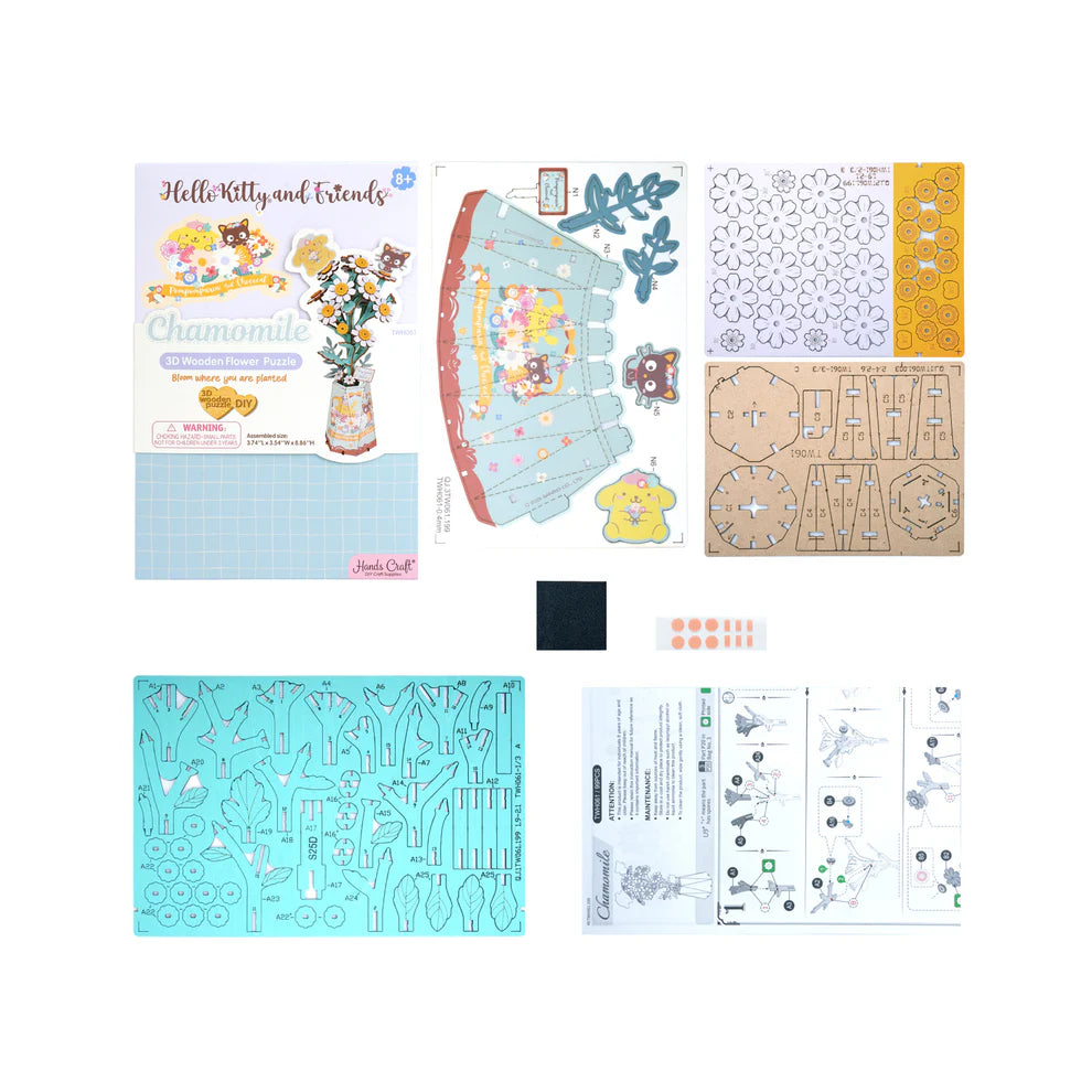 Craft some Sanrio charm with this DIY wooden puzzle kit featuring Pompompurin and Chococat! Made from precision-cut natural wood, each piece fits perfectly without the need for glue or tools-just assemble and enjoy.
With easy instructions included, it's a fun hands-on project for kids, adults, and Sanrio fans alike. Great for a relaxing afternoon, a family activity, or a thoughtful gift for anyone who loves cute and creative crafts.