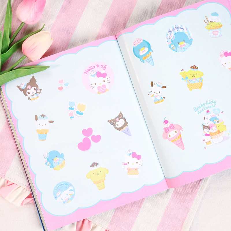 More than 500 colorful stickers of Hello Kitty and Friends are perfect for scrapbooking or decorating your personal items.
Ever since Hello Kitty made her first appearance in 1974, she has garnered millions of fans over several generations and continues to be popular today. This collection of more than 500 colorful stickers includes Hello Kitty and Friends in a variety of fun poses and features favorite Sanrio characters, group poses, icons, and fun graphics that are perfect for scapbooking or decorating s