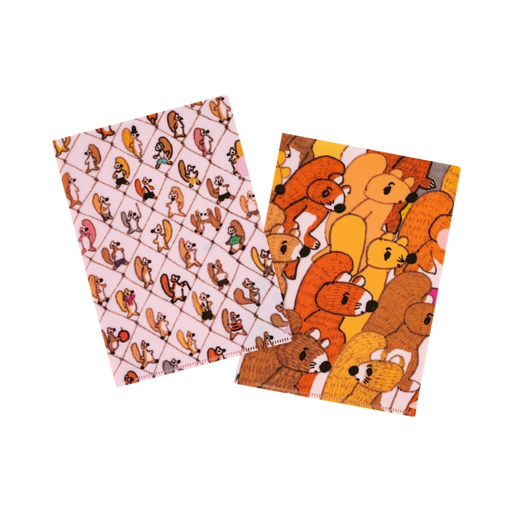 Hobonichi 100%ORANGE: Hobonichi Folder Set of 2 for A5 Size (Squirrel Squadron)