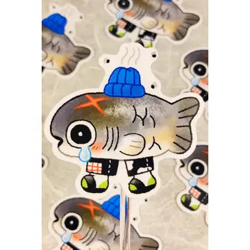 This is a glossy vinyl die-cut paper sticker, illustrated and made in-house by me. It's waterproof and ideal for decorating hard surfaces like laptops, water bottles, and phone cases, adding a cute touch to your belongings.
Material: premium glossy waterproof vinyl