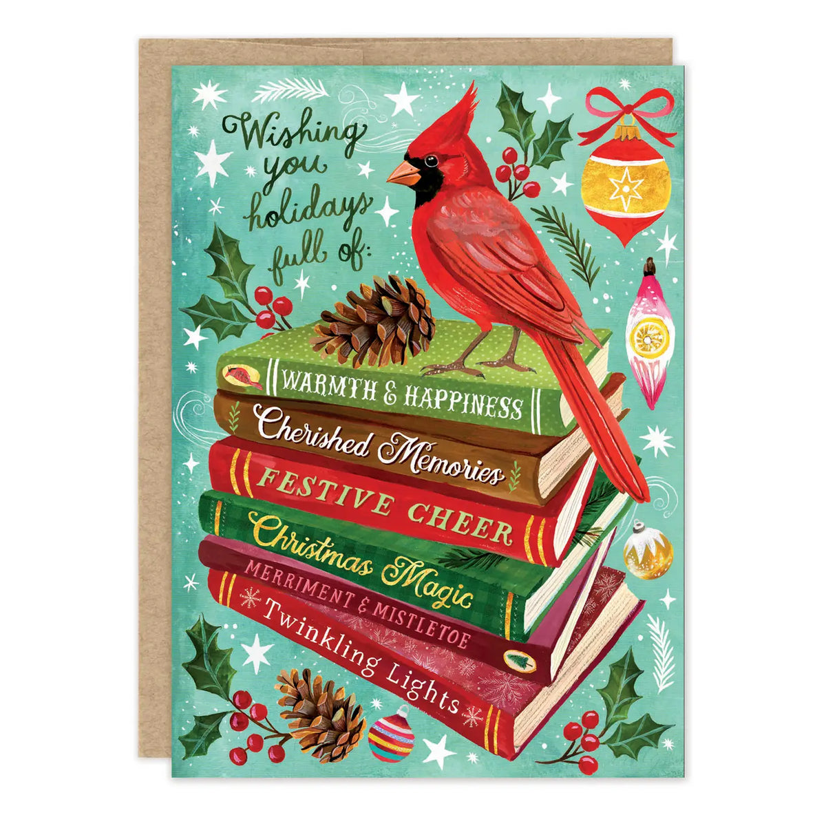 Inside verse: May this season be filled with endless delights
• Size: A6, 4.6" x 6.4"
• Pre-priced
• Paired with a Brown Kraft envelope
• Printed in the USA on high-quality recycled post-consumer waste paper
About The Artist: Katie Daisy was raised by the birds and warm breezes of small-town Lindenwood, Illinois, brought up among the wildflowers with roots planted deeply in the natural world. Working in watercolor and acrylic paint, Katie strives to capture the magic and beauty of a life lived in harmony