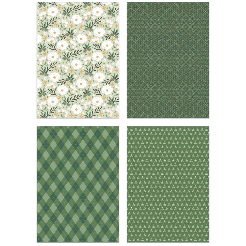 Spruce up your cards and paper crafts with our exclusive 6"x8.5" cardstock pads! Packed with charming traditional Christmas patterns, plus a sprinkle of rustic and modern styles, this paper pad offers 24 double-sided sheets featuring 24 coordinating designs. Printed on smooth satin finish 65# cover cardstock, it delivers a luxurious touch while being acid and lignin-free for lasting quality. Made with love in the USA!