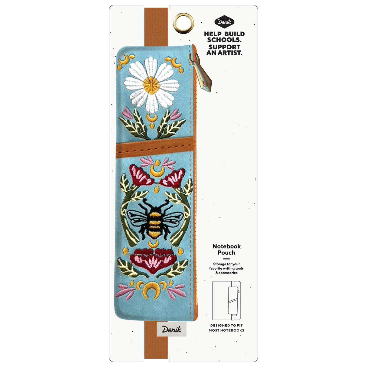 Honeybee Tea Embroidered Notebook Pouch