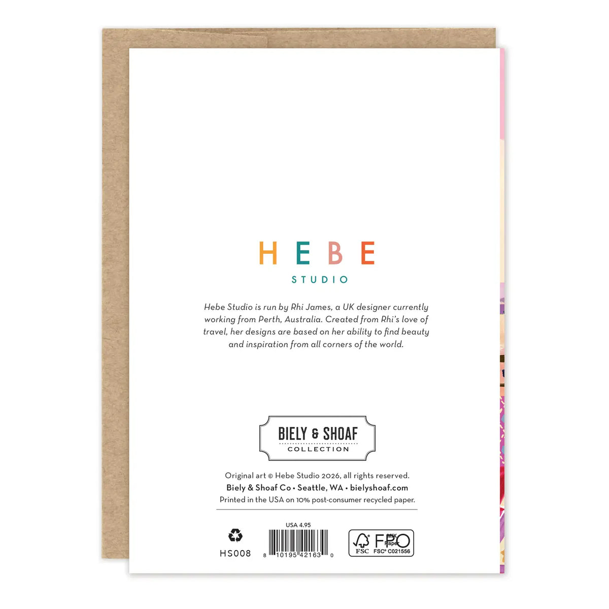 Inside verse: Wishing you a year full of wonders
• Gold foil details
• Illustrated by Hebe Studio
• Pre-priced
• Size: A6, 4.5" x 6.25"
• Paired with a kraft envelope
• Printed in the USA on beautiful FSC-certified 10% post-consumer waste recycled paper.
• Eco-friendly, 100% recyclable
• Plastic-free packaging