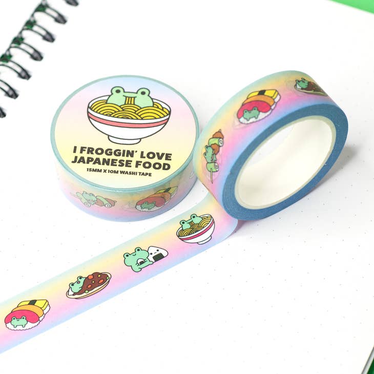 Cinta washi con la frase "Me encanta la comida japonesa"