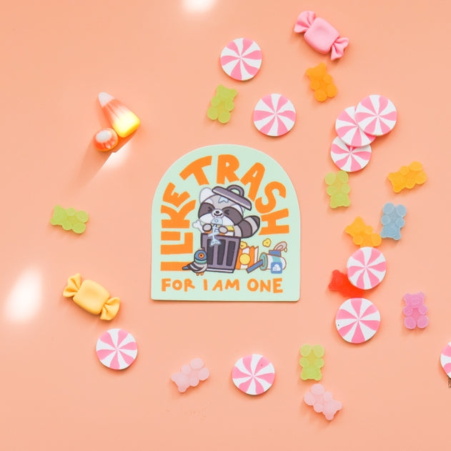 Pegatina de vinilo "Me gusta la basura"